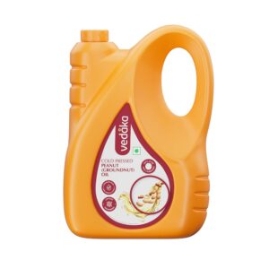 Amazon Brand - Vedaka Cold Pressed Groundnut (Peanut) Oil, 5 liters