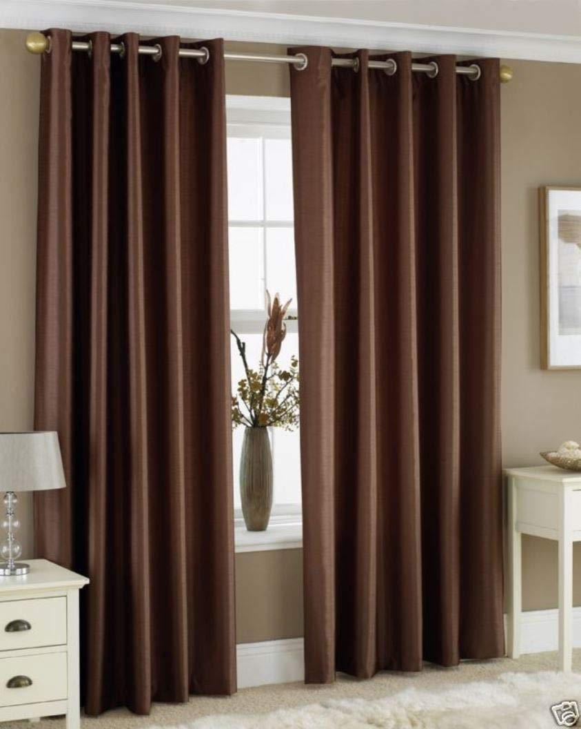Homefab India Royal Silky Grommet Door Curtain - 7 feet, Coffee - 2 Piece - Image 4