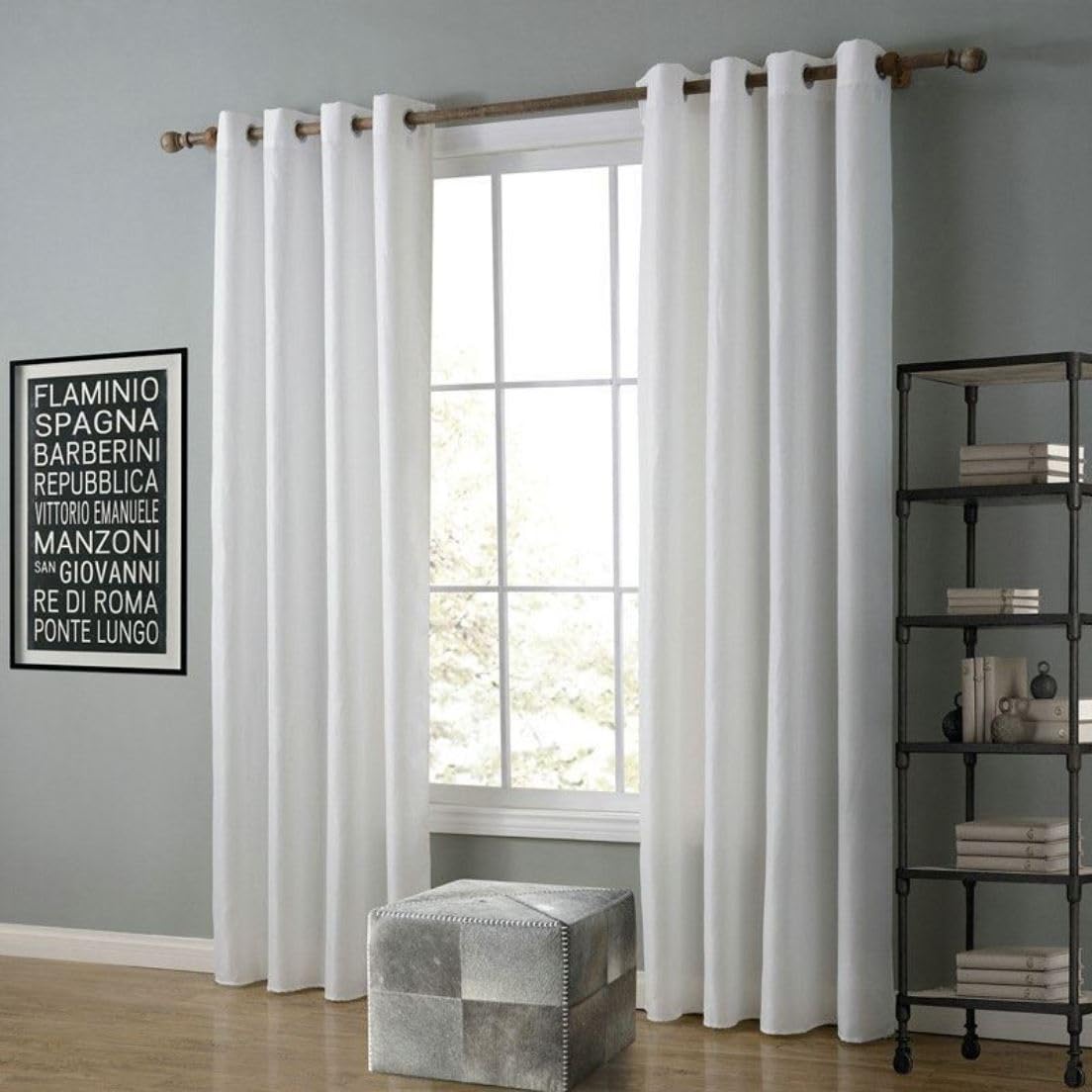 Homefab India Royal Silky Grommet Door Curtain - 7 feet, Coffee - 2 Piece