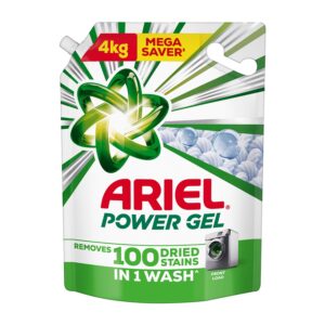 Ariel Power Gel Liquid Detergent for Front Load – 4kg | Removes 100 Dried Stains in 1 Wash | Faster Dissolving | Long-Lasting Fragrance | Color Protection | At the price of Powders