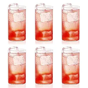 Borosil Vision 6pc Transparent Drinking Glass | Borosilicate Glass Tumblers for Water, Cold Drinks, Juice | Flame Proof, Microwave & Dishwasher Safe | for Daily use & Gifting (Transparent, 350 ml)