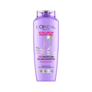 L'Oreal Paris Moisture Filling Shampoo, With Hyaluronic Acid, For Dry & Dehydrated Hair, Adds Shine Bounce, Hyaluron 72H, 340Ml