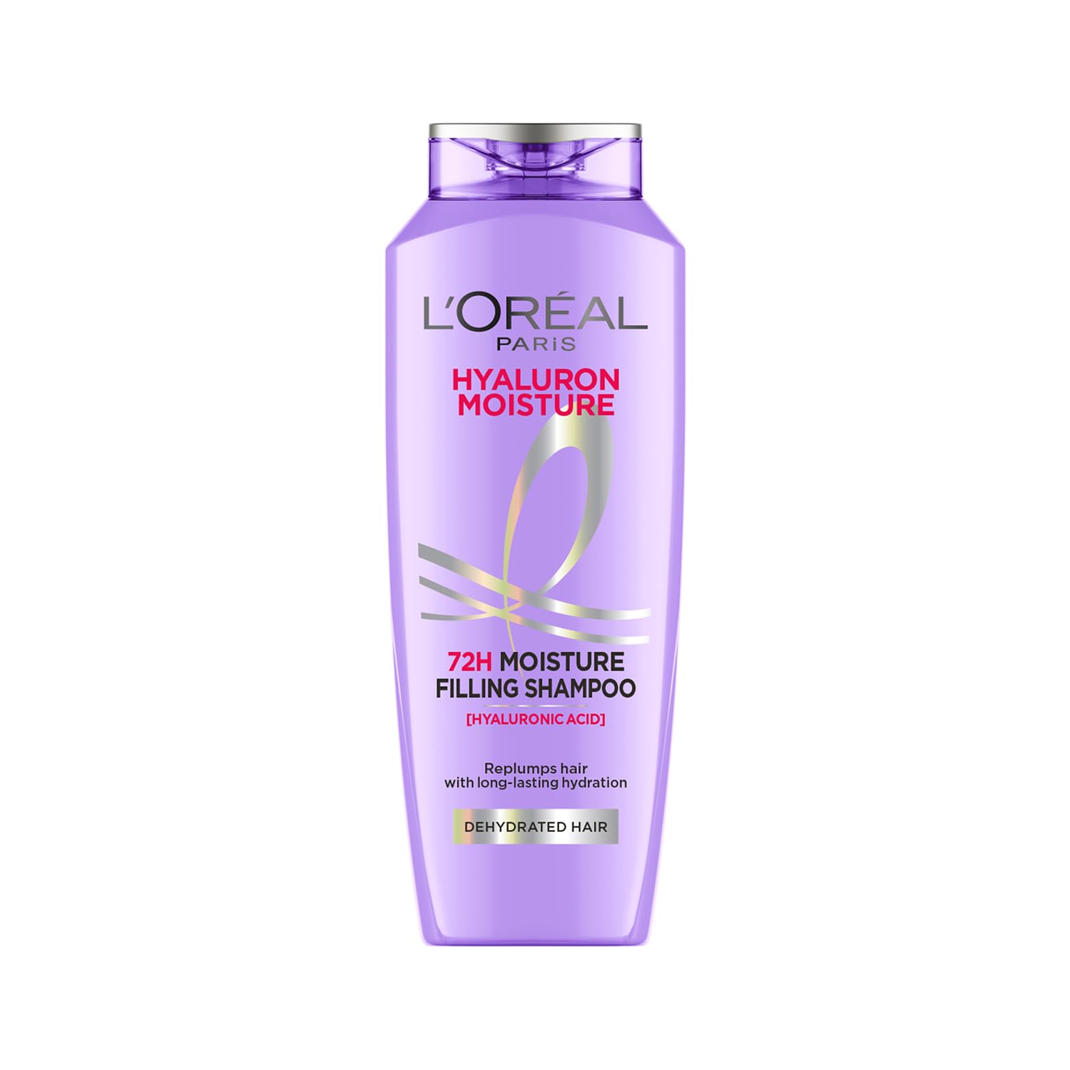 L'Oreal Paris Moisture Filling Shampoo, With Hyaluronic Acid, For Dry & Dehydrated Hair, Adds Shine Bounce, Hyaluron 72H, 340Ml